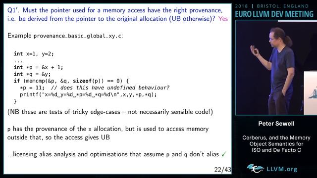 2018 EuroLLVM Developers’ Meeting: P. Sewell “The Cerberus Memory Object Semantics for ISO and ...” смотреть онлайн