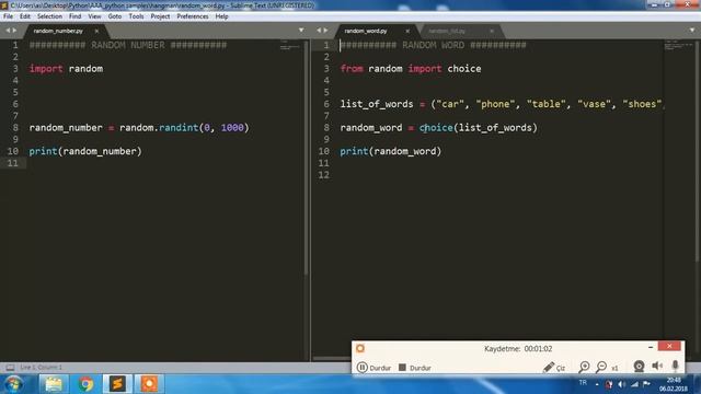 python, random numbers, random words смотреть онлайн