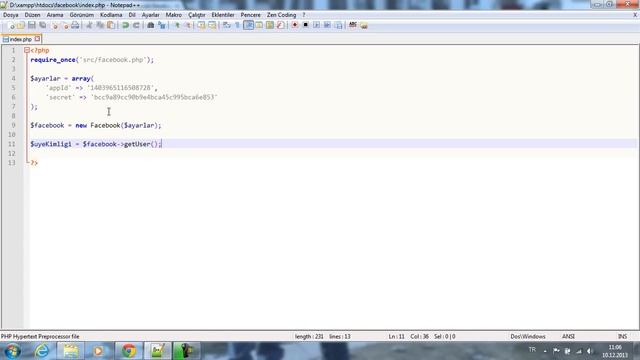 php ile facebook api dersleri giris смотреть онлайн