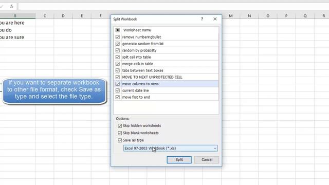 Split workbook and save the sheets as new separated workbooks or other formatting files смотреть онлайн