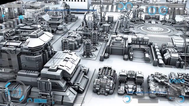 RTS building Game concept The steel City Maya + C4d смотреть онлайн