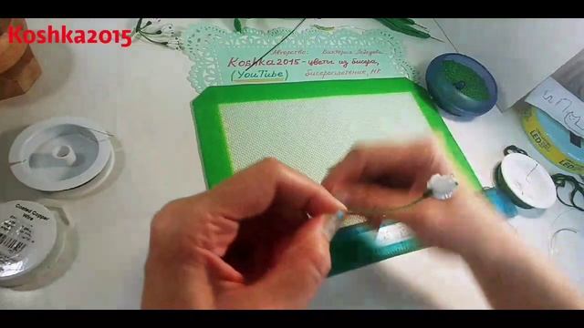 Весенняя снежинка/Белоцветник из бисера МК от Koshka2015 - цветы из бисера, бисероплетение Beads смотреть онлайн
