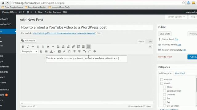 How to embed a YouTube video in a WordPress post смотреть онлайн