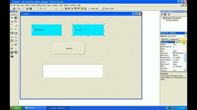 TUTORIAL PROPERTIES KOMPONEN OPTIONBUTTON DI VISUAL BASIC 6.0 смотреть онлайн