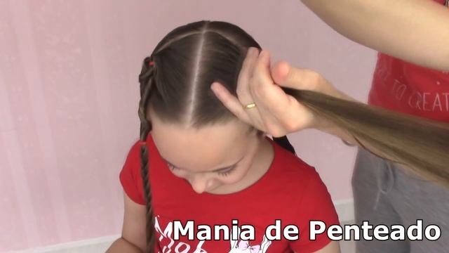 Penteado Infantil de Coração com Maria Chiquinha | Heart and Two Ponytails Hairstyle for Girls смотреть онлайн