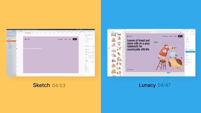 Landing page design: Lunacy vs Sketch смотреть онлайн