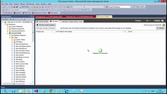 How to pull database changes from a Git remote repository in SQL Server Management Studio смотреть онлайн