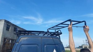 Багажник на крышу ГАЗель (Соболь) с выдвижной лестницей