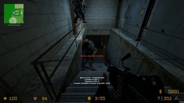 Counter Strike Source - Zombie Riot mod online gameplay on Nuke map смотреть онлайн