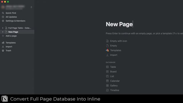 Convert a Full Page Database Into Inline in Notion смотреть онлайн