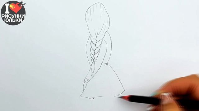 Рисуем Девушку сбоку в платье - скетч карандашом | Рисунки Юльки Девушки смотреть онлайн