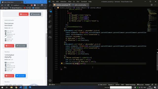 16. Ascender y descender roles del sistema a usuarios- Sistema Farmacia PHP JS MYSQL HTML CSS смотреть онлайн