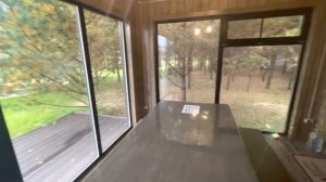 Каркасная баня с панорамным остеклением