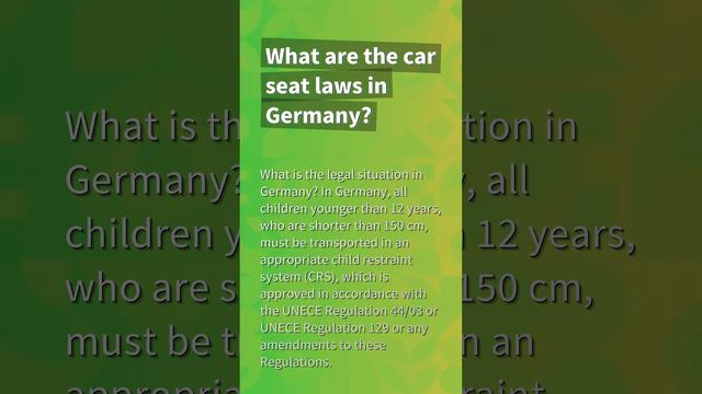What Age Can child sit in front seat in Germany? смотреть онлайн