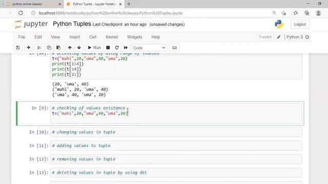 Python Tuples methods(adding ,remove(),accessing values etc..) смотреть онлайн