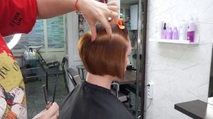 Стрижка на среднюю длину волос / текстурная стрижка / боб / Women haircut