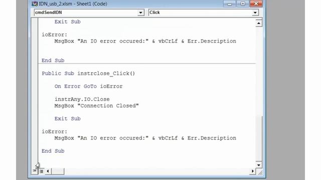 Visual Basic for Excel, Simple Example Program to Control Instruments смотреть онлайн