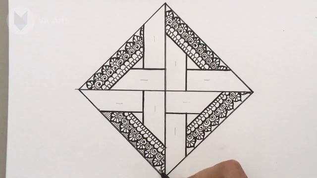 3D square pattern mandala art | Zentangle Art | 3D mandala drawing смотреть онлайн