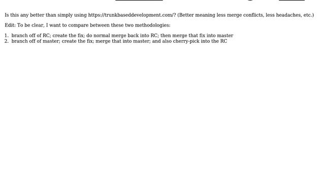 When creating a fix, how does branching off the release candidate branch compare with... смотреть онлайн