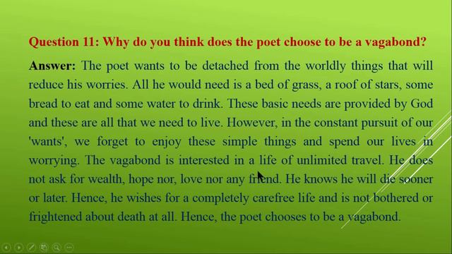 Question & Answer : The Vagabond by Robert Louis Stevenson Class VII CBSE Board (Activity Solutions смотреть онлайн