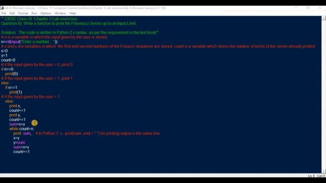 CBSE - Fibonacci Series Python- Write a function to print the Fibonacci Series up to an Input Limit смотреть онлайн