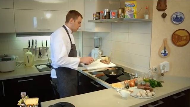 Готовим язык с грибами. Шеф Сергей Зеленохат. смотреть онлайн
