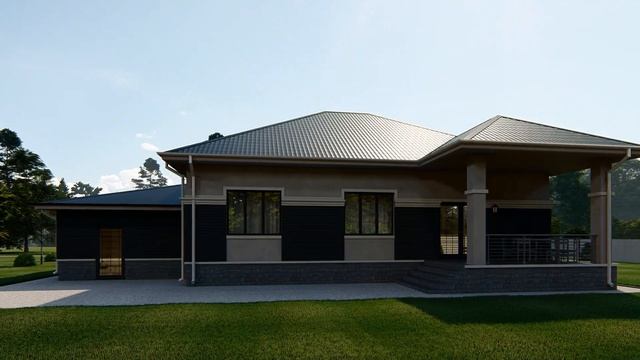 Проект дома с гаражом 173 м2 + терраса 14 м2 г Тюмень, Луговое смотреть онлайн