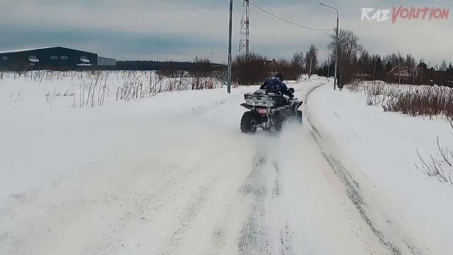 Едем катим, 4 диких Гризли и Стелс Гепард. Покатушка на квадроциклах по глубокому снегу смотреть онлайн