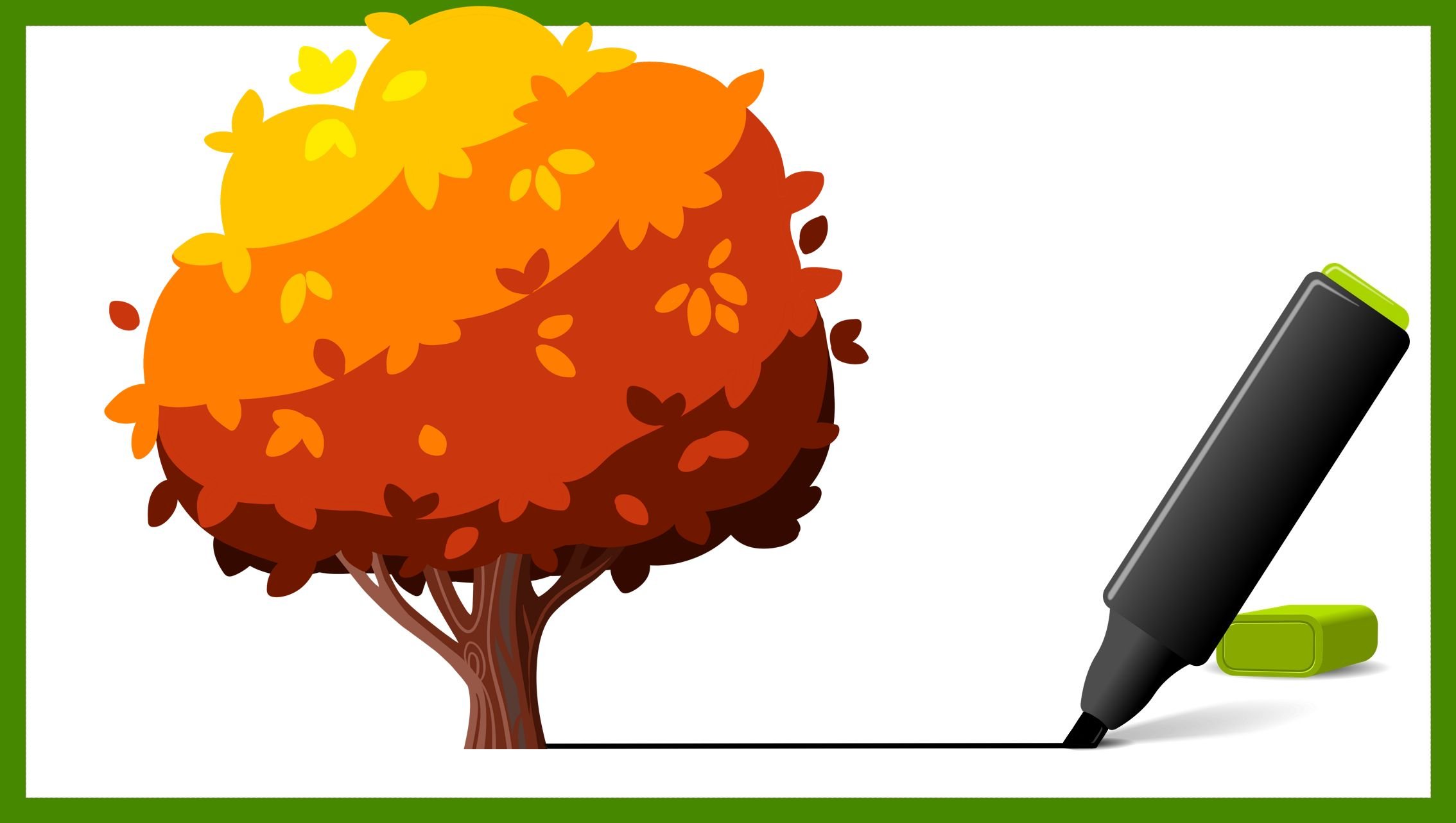 Как нарисовать осень \\ осеннее дерево // простые рисунки \\ векторное изображение смотреть онлайн