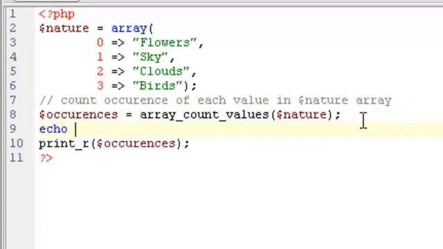 PHP array lesson 2 - how to count occurrence of each value in an array смотреть онлайн