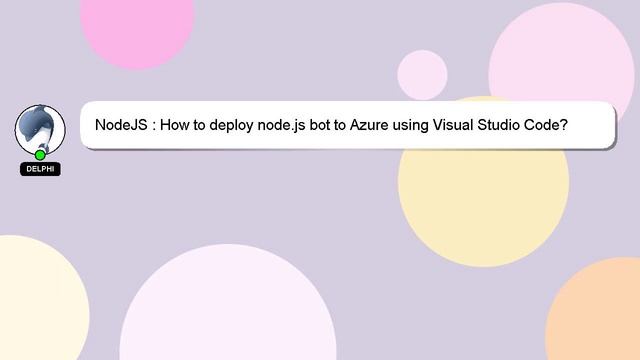 NodeJS : How to deploy node.js bot to Azure using Visual Studio Code? смотреть онлайн