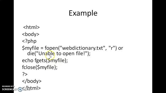 File handling in PHP смотреть онлайн