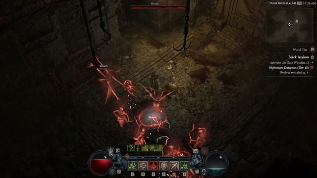 DIABLO 4 74 BONE SPEAR NECRO VS T40 NIGHTMARE DUNGEON (LVL 94 MOBS) смотреть онлайн