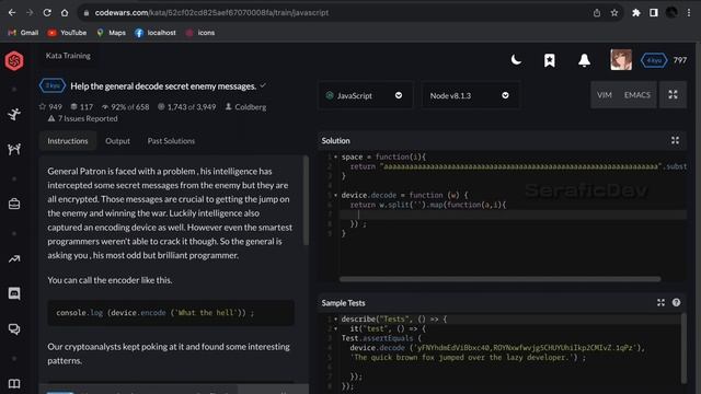 03.Help the general decode secret enemy messages (kyu3 CodeWars JavaScript) смотреть онлайн