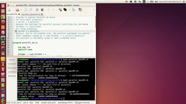 Fortran with OpenMP : 005 : Threads in action and Speed-Up ratios смотреть онлайн