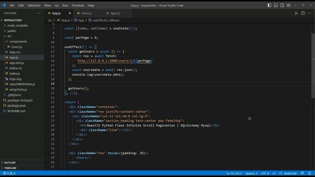 ReactJS Python Flask Infinite Scroll Pagination | SQLAlchemy Mysql смотреть онлайн