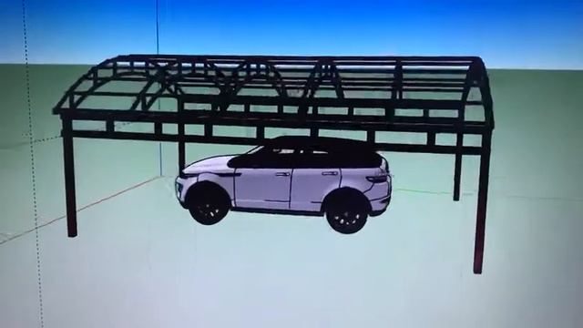 3D визуализация навеса от компании Гард смотреть онлайн