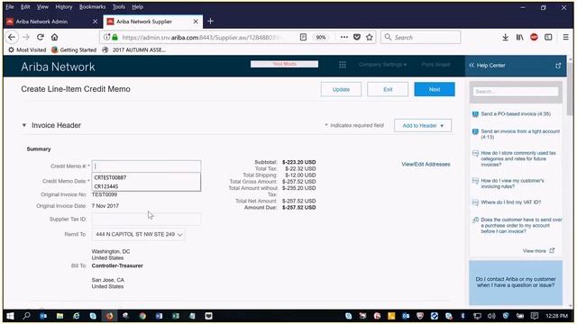 How to Create and Submit a Line Item Credit Memo смотреть онлайн