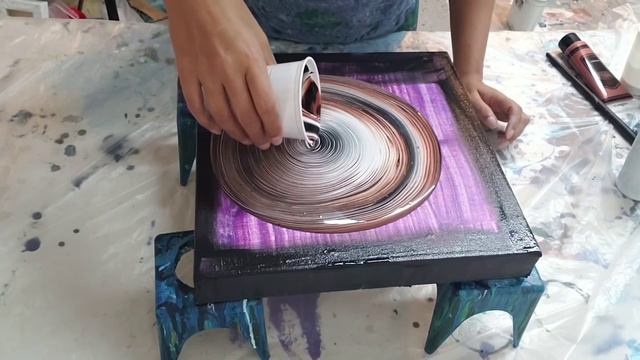 The Bronze Rose: Gorgeous Black and Bronze Ring Pour - Acrylic Pouring - Fluid Art смотреть онлайн