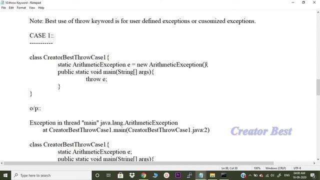 Throw keyword | Creator Best Software Training Centre смотреть онлайн