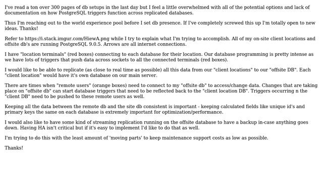 Multiple databases, in multiple geographic locations while preserving PostgreSQL triggers and... смотреть онлайн