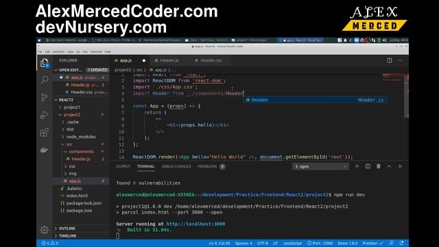 AM Coder - React/Parcel Tutorial #2 - Props, Components смотреть онлайн
