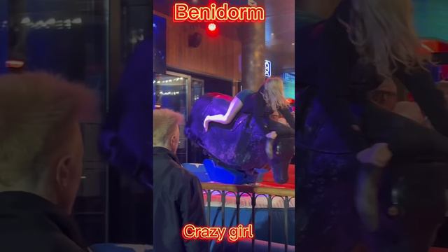 Crazy 🤪 Girl Bull Riding Tonight | Benidorm Bull 🐂 | Bull 🐂 Riding Highlights In Benidorm