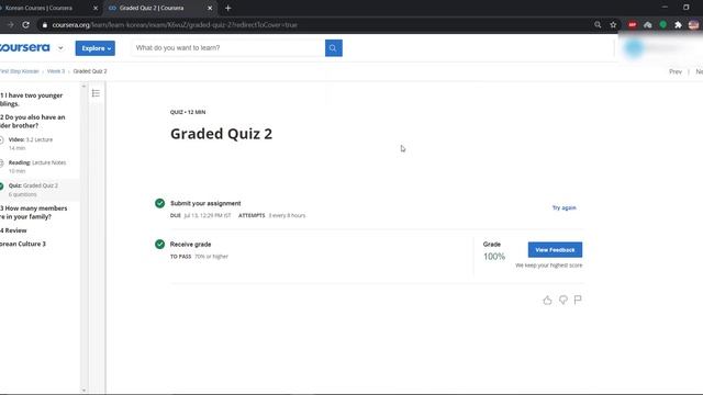 First Step Korean week(1-5), All quiz Answers . смотреть онлайн