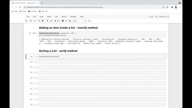 List sort() Method | Python Programming FREE Tutorial | in preparation for Algorithmic Trading смотреть онлайн