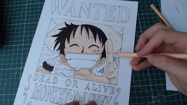 Drawing - Monkey D Luffy - wanted poster ( One Piece ) [ ワンピース ] смотреть онлайн
