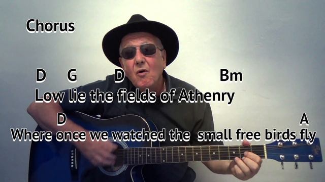 FIELDS OF ATHENRY (Paddy Reilly cover) GUITAR LESSON play-along with chords and lyrics - key Dmajo смотреть онлайн