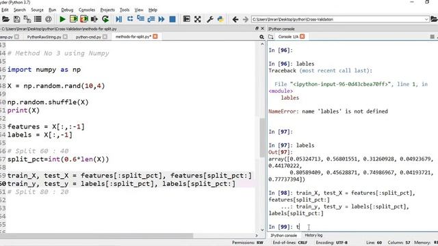 Machine Learning | Train Test Split in Cross Validation using Numpy смотреть онлайн