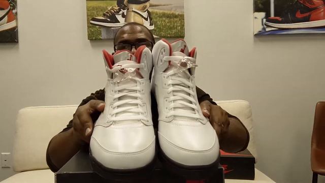 Air Jordan 5 Retro True White/Fire Red-Black DA1911-102 смотреть онлайн