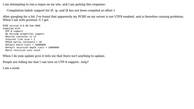 DevOps & SysAdmins: PCRE isn't UTF8 enabled смотреть онлайн